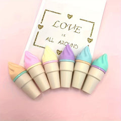 6pcs Cute Ice Cream Highlighters for Students and Adults