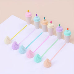 6pcs Cute Ice Cream Highlighters for Students and Adults