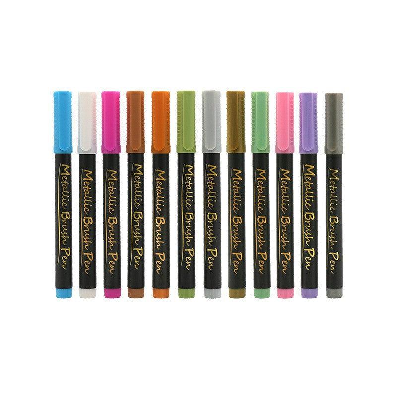 12 Color Metal Marker Pen Water-based Paint Touch-up Paint DIY Album Marker