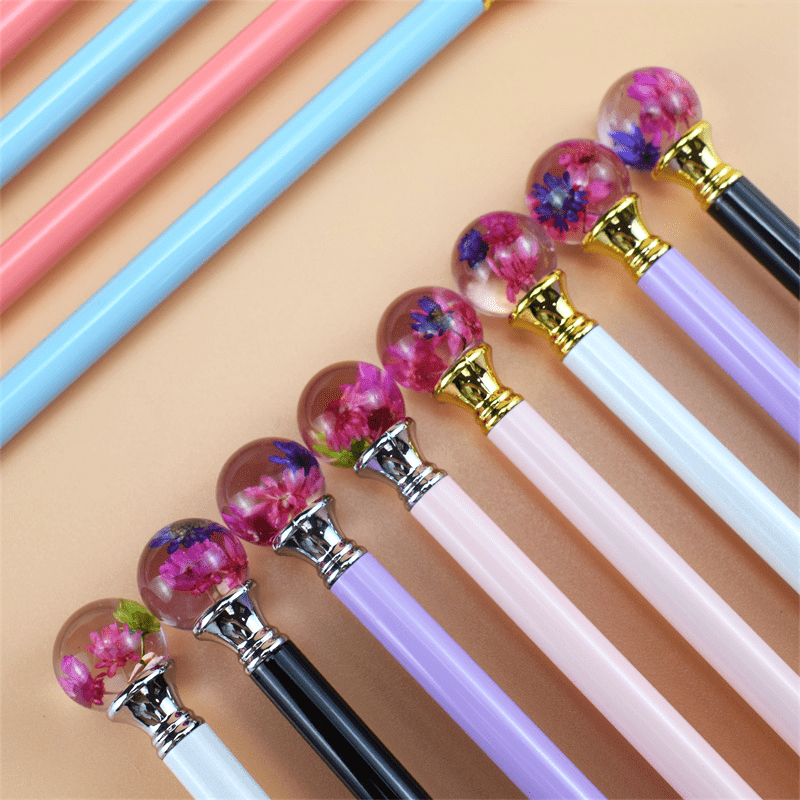 Creative Cartoon Crystal Flower Ball Metal Pencil