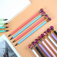 Creative Cartoon Crystal Flower Ball Metal Pencil