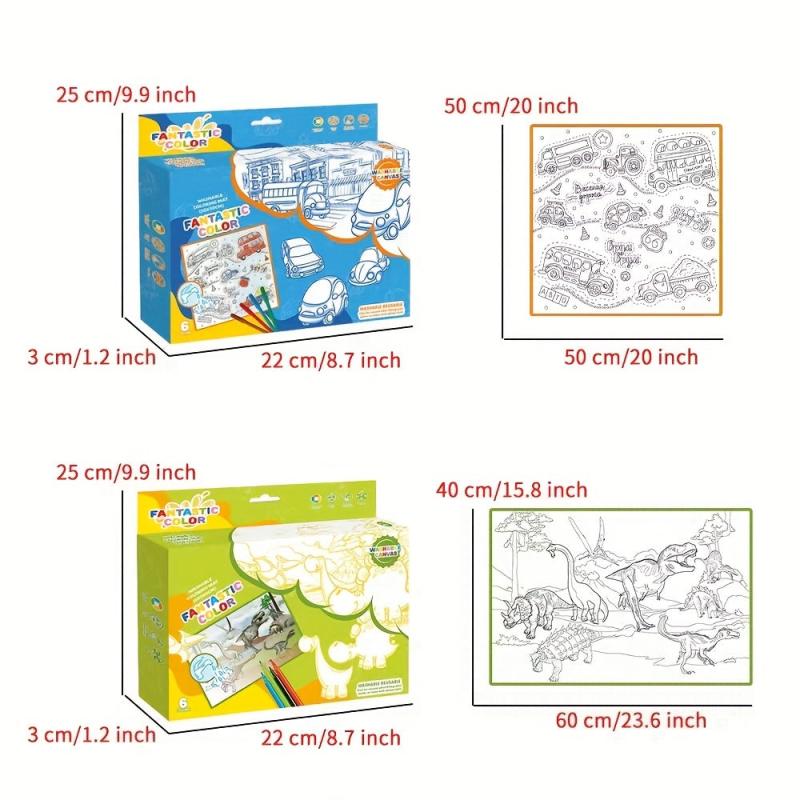 Reusable Graffiti Scroll Washable DIY Canvas Playmate For Kids