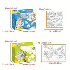 Reusable Graffiti Scroll Washable DIY Canvas Playmate For Kids