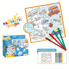 Reusable Graffiti Scroll Washable DIY Canvas Playmate For Kids