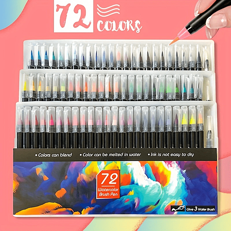 Calligraphy and Painting Set 72pcs Dyeable Washable Student Supplies