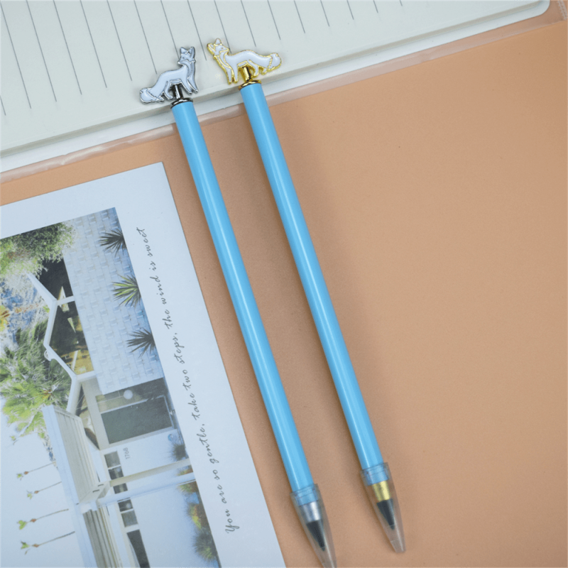 Cartoon Fox Shaped Durable Metal Pencil for Children, No Sharpening Needed