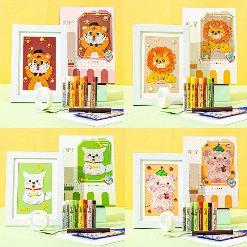 8 Colors Cartoon Animal Painting Stick Set for DIY Painting