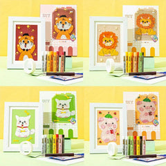 8 Colors Cartoon Animal Painting Stick Set for DIY Painting