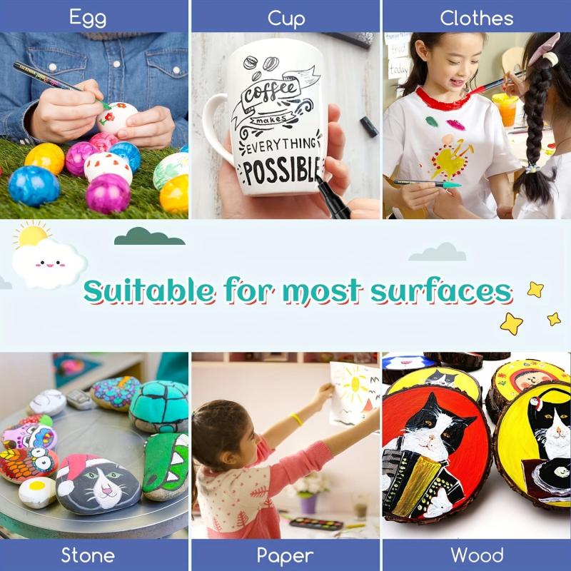 18 Acrylic Paint Pens for Rock Painting Waterproof Quick Dry DIY Crafts