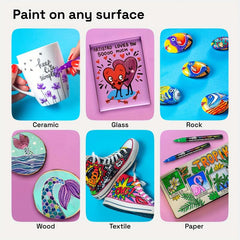 18 Acrylic Paint Pens for Rock Painting Waterproof Quick Dry DIY Crafts