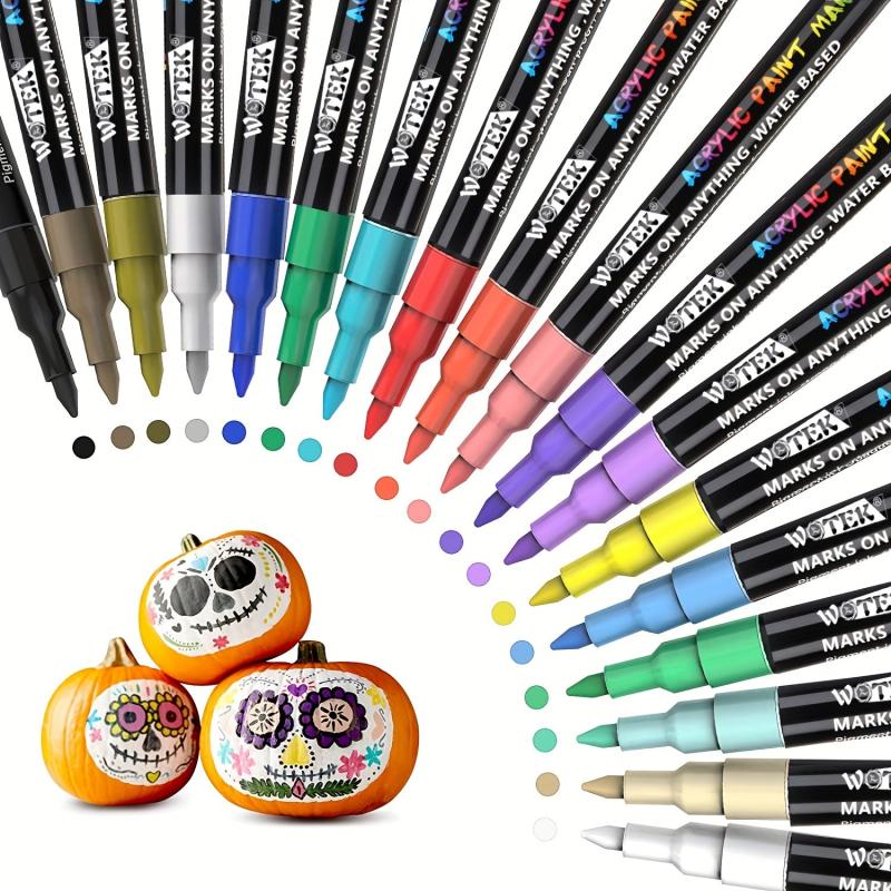 18 Acrylic Paint Pens for Rock Painting Waterproof Quick Dry DIY Crafts