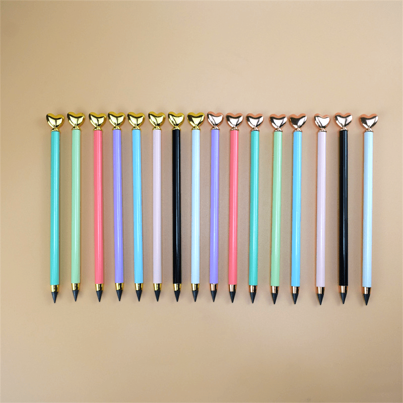2pcs Love Shape Graphene Metal Pencil for Kids and Office
