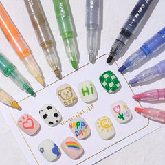 8pcs 3D Nail Art Pens Set Acrylic Paint Marker Set for Manicure DIY