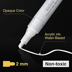 8 Pcs Acrylic Paint Markers - Gold, Silver, Red - Graffiti & Craft