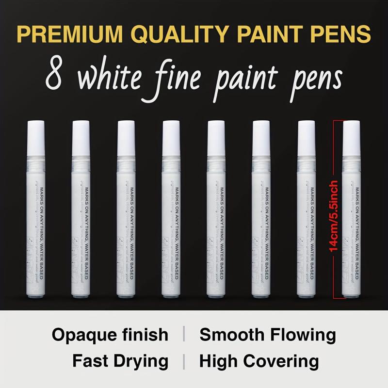 8 Pcs Acrylic Paint Markers - Gold, Silver, Red - Graffiti & Craft