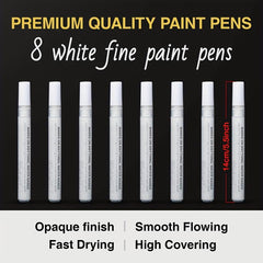 8 Pcs Acrylic Paint Markers - Gold, Silver, Red - Graffiti & Craft