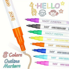 8 Colors Soft Head Acrylic Marker Pens Painting Waterproof Quick Dry