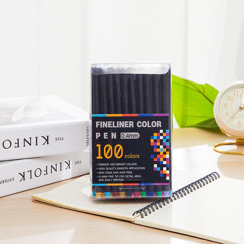 Watercolor Hook Line Pen Painting Set - 100 Colors Gel Pen Needle Pen Stroke Pen