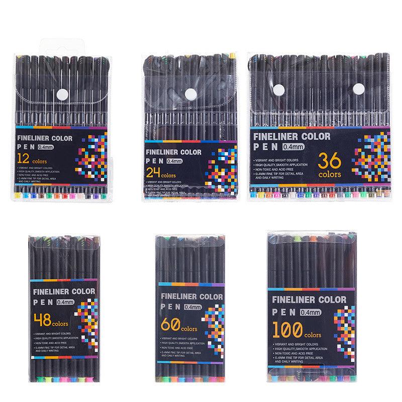 Watercolor Hook Line Pen Painting Set - 100 Colors Gel Pen Needle Pen Stroke Pen