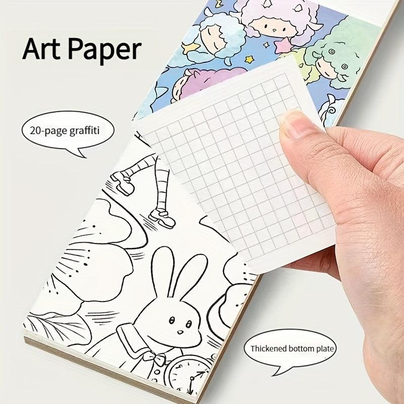 Watercolor Coloring Sticky Note Book With Pen