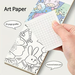 Watercolor Coloring Sticky Note Book With Pen