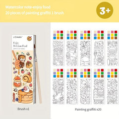 Watercolor Coloring Sticky Note Book With Pen