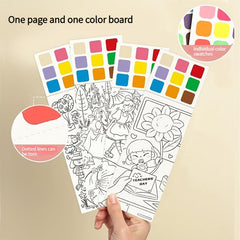 Watercolor Coloring Sticky Note Book With Pen
