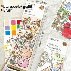 Watercolor Coloring Sticky Note Book With Pen