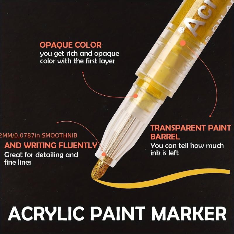 Acrylic Paint Markers Fine Point 60 Colors for Rock Painting DIY Scrapbook