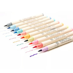 10pcs Soft Tip Brush Pen Set for Calligraphy & Art Projects