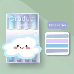 4pcs Gradient Highlighters Eye Protection Markers Large Capacity Key Points