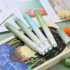 4pcs Gradient Highlighters Eye Protection Markers Large Capacity Key Points