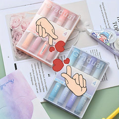 4pcs Gradient Highlighters Eye Protection Markers Large Capacity Key Points