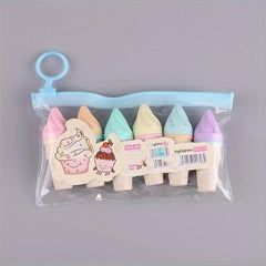 6pcs Cartoon Ice Cream Beetle Shape Highlighters for Students and Adults