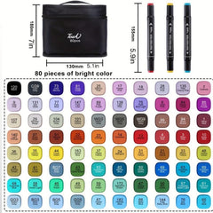 80 Dual Tip Sketch Markers Set for Artists, Kids - Christmas Halloween