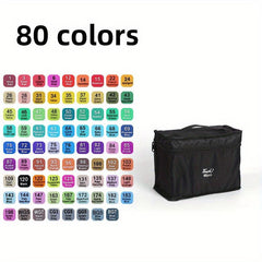 80 Dual Tip Sketch Markers Set for Artists, Kids - Christmas Halloween