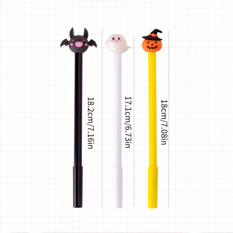 6pcs Halloween Gel Pens Cartoon Ghost Pumpkin Bat Set
