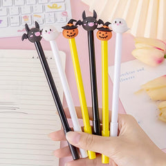6pcs Halloween Gel Pens Cartoon Ghost Pumpkin Bat Set