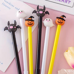 6pcs Halloween Gel Pens Cartoon Ghost Pumpkin Bat Set