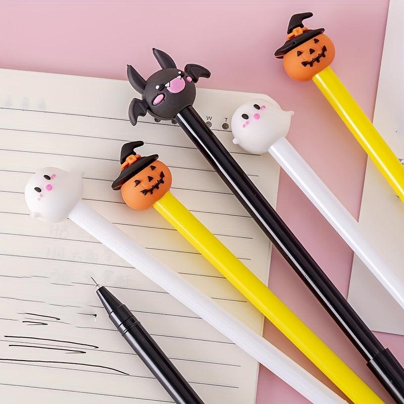 6pcs Halloween Gel Pens Cartoon Ghost Pumpkin Bat Set