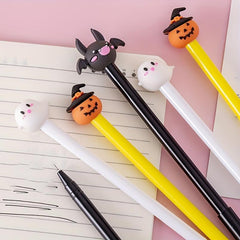6pcs Halloween Gel Pens Cartoon Ghost Pumpkin Bat Set