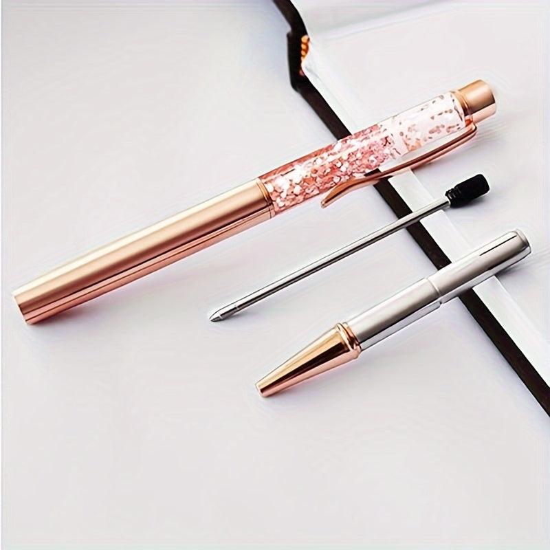 Rose Golden Ballpoint Pen Metal Pen Jewelry Liquid Ink Office Supplies Gift Pen