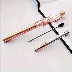 Rose Golden Ballpoint Pen Metal Pen Jewelry Liquid Ink Office Supplies Gift Pen