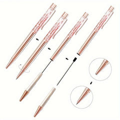 Rose Golden Ballpoint Pen Metal Pen Jewelry Liquid Ink Office Supplies Gift Pen