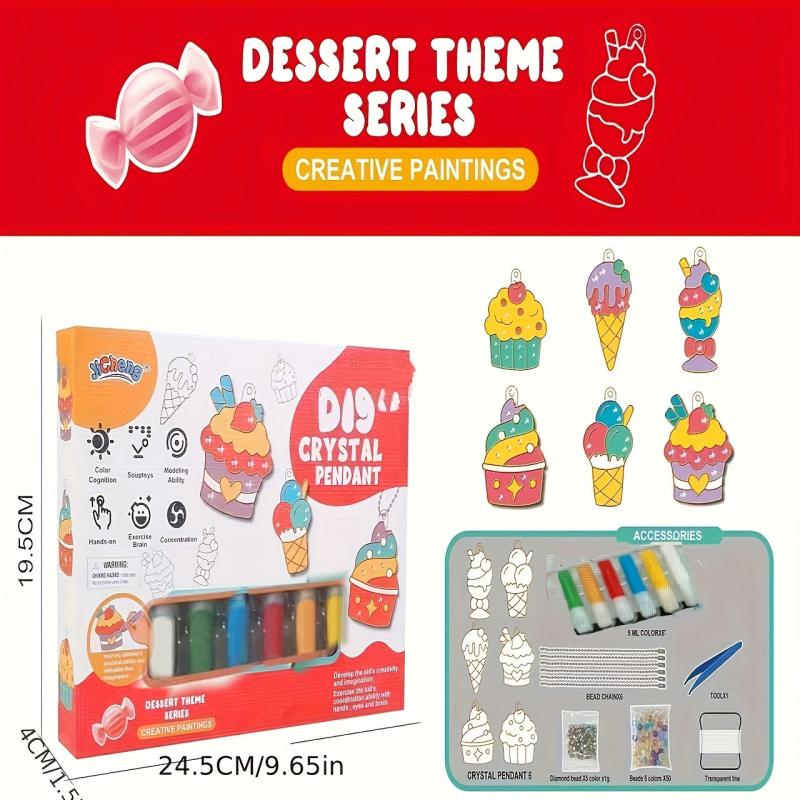 DIY Coloring Graffiti Pendant Baking Crystal Glue Painting Pendant Toy