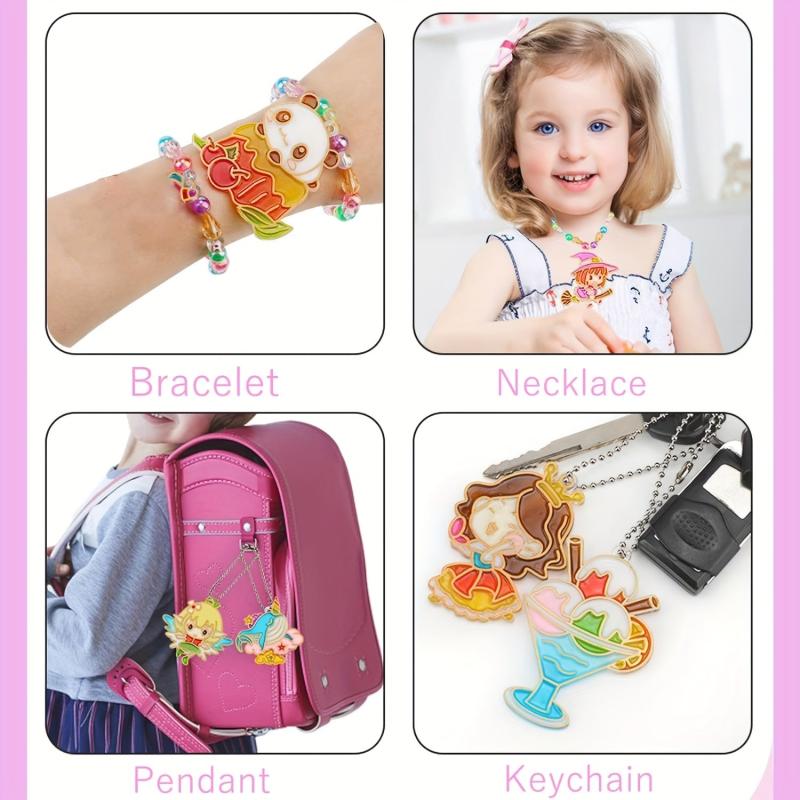 DIY Coloring Graffiti Pendant Baking Crystal Glue Painting Pendant Toy