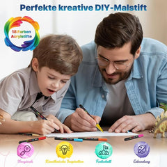 Pens For Stones Painting Set 18 Colours Waterproof Pens 0 7 Mm Fine Tip