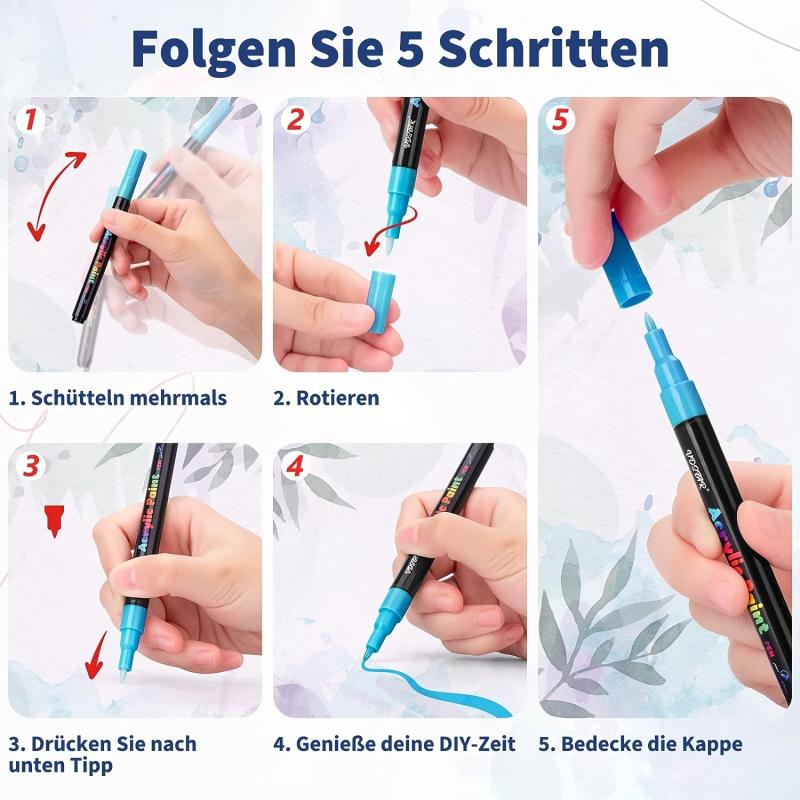 Pens For Stones Painting Set 18 Colours Waterproof Pens 0 7 Mm Fine Tip