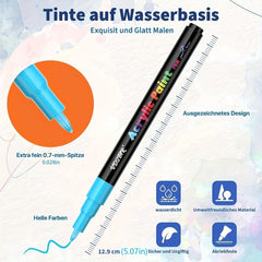 Pens For Stones Painting Set 18 Colours Waterproof Pens 0 7 Mm Fine Tip