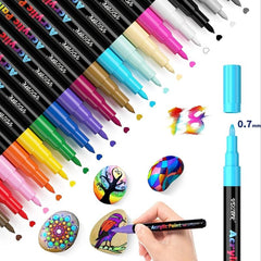 Pens For Stones Painting Set 18 Colours Waterproof Pens 0 7 Mm Fine Tip